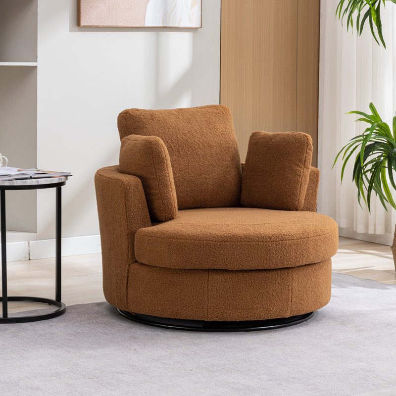 Rosdorf Park Dahlonega Upholstered Swivel Barrel Chair & Reviews Wayfair